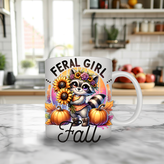 feral girl fall 11oz mug