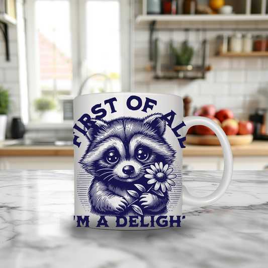 cute raccoon 11oz mug