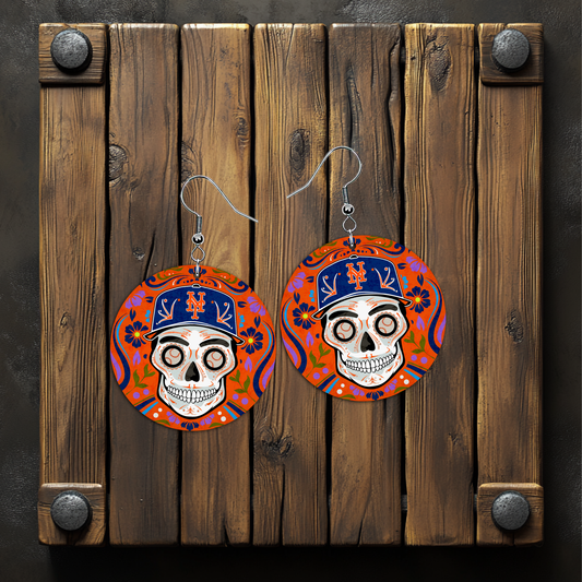 sugar skull sports earrings
