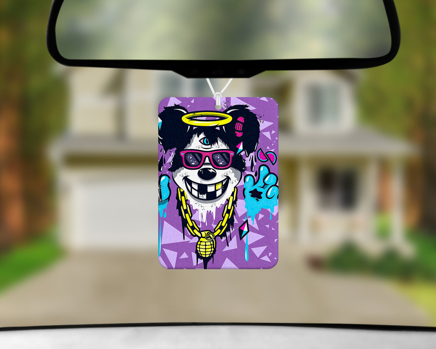 trippy mickey air freshener 3x4inch