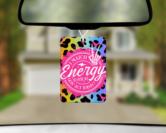 energy match air freshener 3x4inch