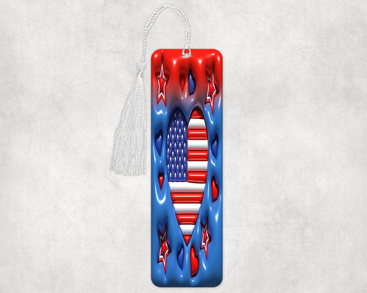 infalted america heart bookmarker