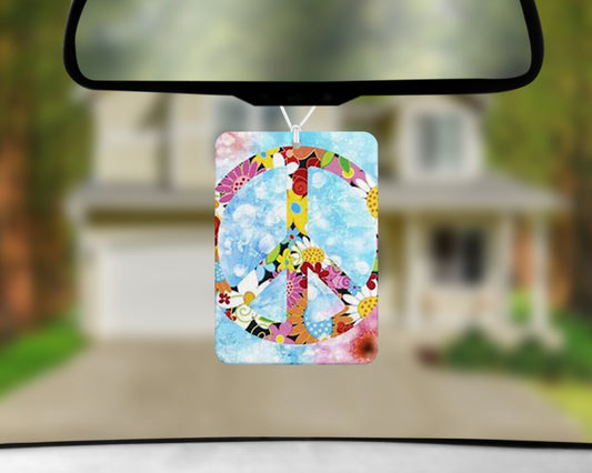 peace sign air freshener 3x4inch