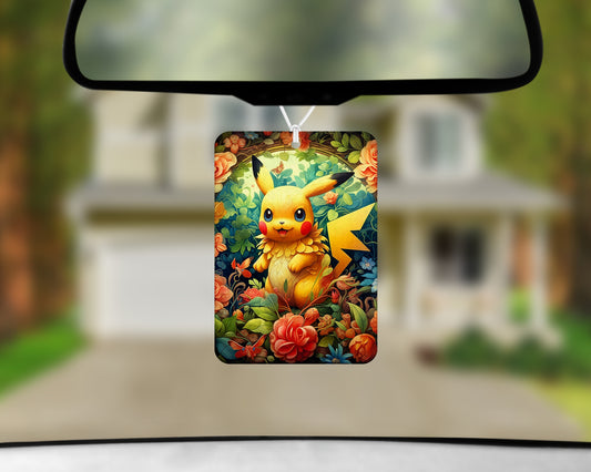 pikachu floral air freshener 3x4inch