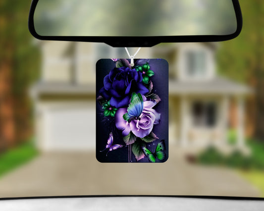 purple rose air freshener 3x4inch