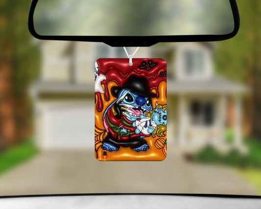 stitch as freddy krueger air freshener 3x4 inch