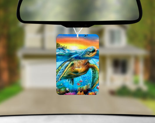 tropical turtle air freshener 3x4 inch