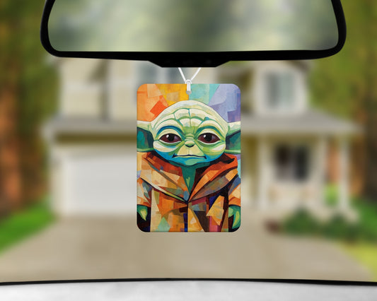 yoda art air freshener 3x4 inch